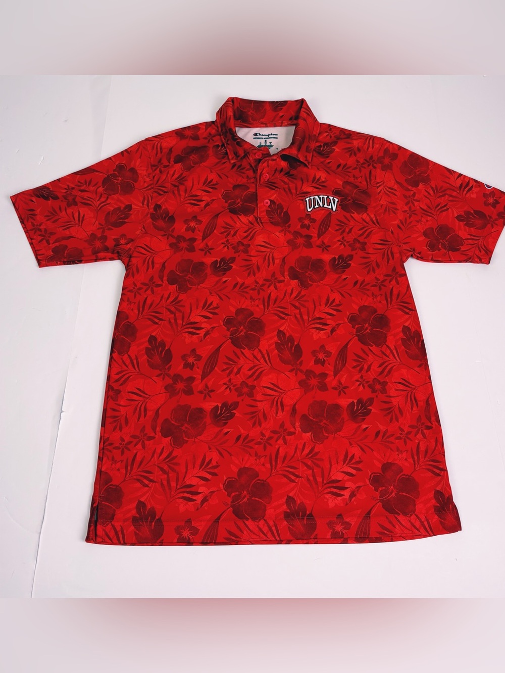 UNLV Rebels Champion Floral Hawaiian Polo
Shirt Men's S Red NCAA